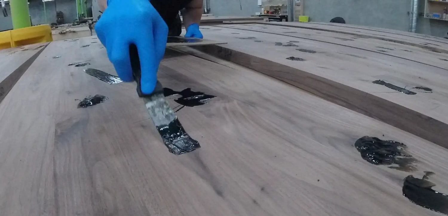 Filling Wood Knots With Black Epoxy