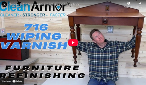 A refinished mahogany table with clean armor wood finish