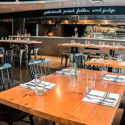 Restaurant wood table refinished with Clean Armor