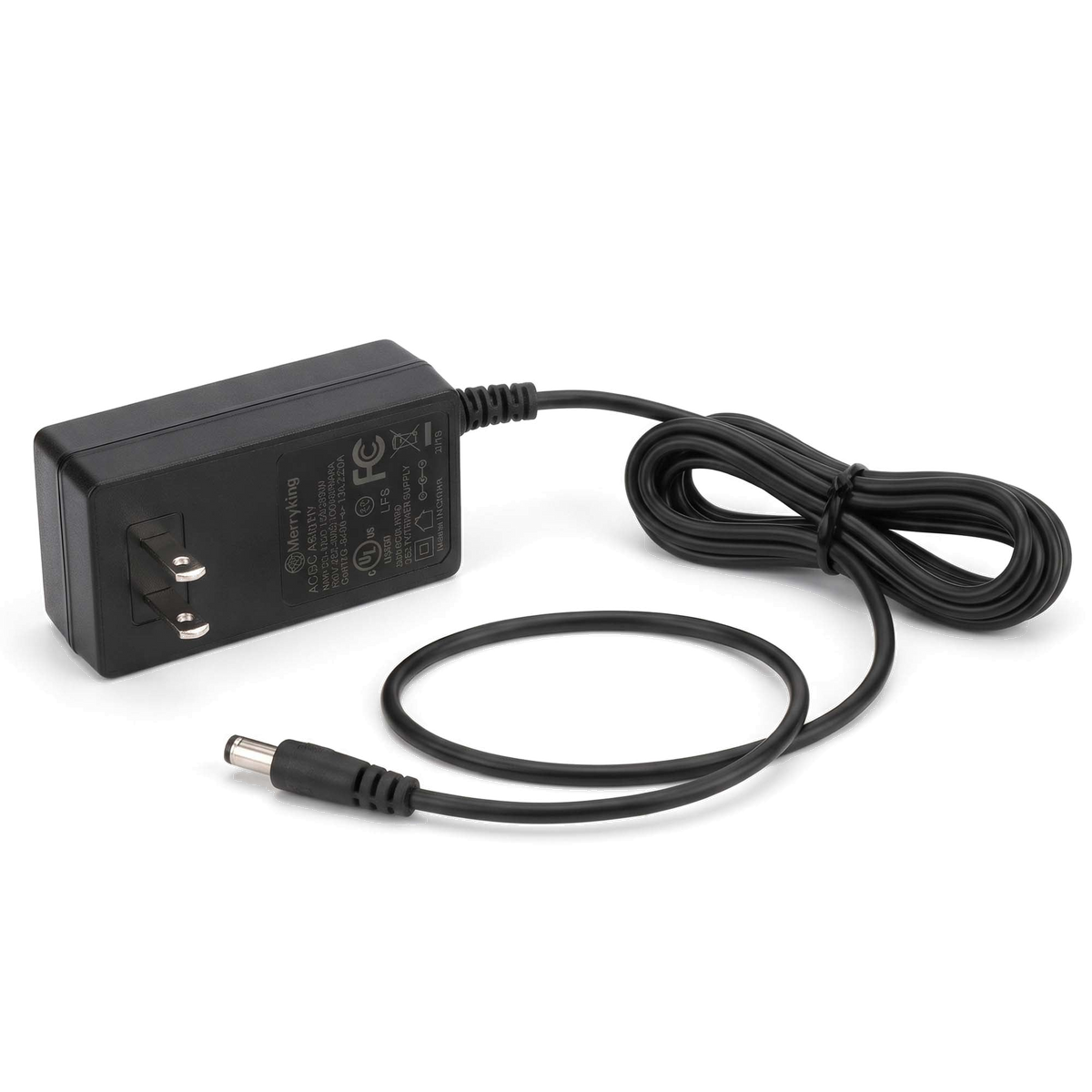 Pro UV curing light replacement power supply with coiled 12-foot cord, wall plug and barrel connector.